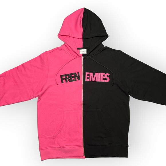Teddy Fresh Frenemies Limited Edition Hoodie SIZE L Black Pink Split Colorblock - Picture 12 of 15